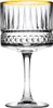 A single champagne glass with a gold rim and intricate glass detailing. Podgląd zdjęcia produktu