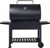 A black charcoal grill on a white background. Produktbild-Vorschau