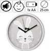 Hama Lovely Bunny, Múr, Quartzové hodiny, Kruh, Šedá, Náhľad obrázku produktu 3