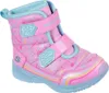 A single pink and blue child's boot with colorful splatters. Produktbild-Vorschau