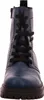 A front view of a blue lace-up boot with a black sole and laces. Voir les images du produit