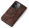 A brown flip-style phone case for a Xiaomi Redmi 15C is shown on a white background. Produktbild-Vorschau
