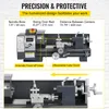 A diagram of a metal lathe with feature callouts and specifications. Voir les images du produit