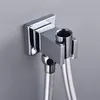Chrom Schlauchanschluss mit Brausehalter,  Messing Square Produktbild-Vorschau 6