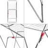 A collage of four close-up images of a silver drying rack with red clips. Anteprima dell’immagine prodotto
