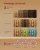 Diagram illustrating different lighting modes and speeds for a shelf unit. Produktbild-Vorschau