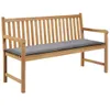 vidaXL Coussin pour banc de jardin Gris 150x50x4 cm Tissu Voir les images du produit 11