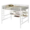 OKWISH Lit mezzanine 140x200 cm, Bureau et 2 étagères, Voir les images du produit 9