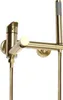 A gold-colored bathtub faucet with a handheld showerhead, mounted on a white background. Podgląd zdjęcia produktu