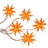 A string of orange star-shaped LED lights on a white background. Produktbild-Vorschau