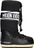 A black Moon Boot with white branding. Náhľad obrázku produktu