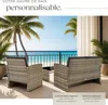 Salon bas de jardin LUCQUES 4 places - marron naturel/gris Voir les images du produit 4