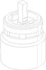 A 3D rendering of a faucet cartridge. Anteprima dell’immagine prodotto