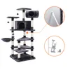 A multi-level cat tree with scratching posts, platforms, and a hideaway. Produktbild-Vorschau