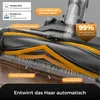 Close-up of a vacuum cleaner brush head with feature callouts. Produktbild-Vorschau