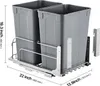 VEVOR ausziehbarer Abfallbehälter (35 Qt x2), doppelter Produktbild-Vorschau 8