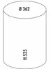 A line drawing of a cylindrical container with dimensions indicated. Náhled obrázku produktu