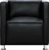 vidaXL Kreslo Cube Black Faux Leather Náhľad obrázku produktu 3