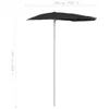 Mezzo ombrellone con asta 180x90 cm nero Anteprima dell’immagine prodotto 8