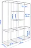 Textile Garderobe SONIA 8 Regalböden Grau mit Vorhang Produktbild-Vorschau 4