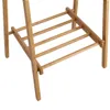 A close-up view of the lower section of a wooden garment rack, showing its slatted shelves and legs. Produktbild-Vorschau