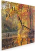 Wanduhr aus Glas mit Motiv Herbstwald See- 30 x 30 cm - Produktbild-Vorschau 2