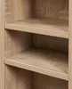 A close-up view of two shelves of a wooden bookshelf. Náhľad obrázku produktu