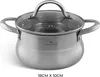 A stainless steel pot with a glass lid and handles, shown from a slightly elevated front-side angle on a white background. Náhled obrázku produktu