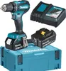 A set of Makita cordless drill accessories, including the drill, batteries, charger, and storage case. Náhľad obrázku produktu