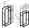 Diagrams showing dimensions of a firewood rack. Náhled obrázku produktu