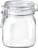 A clear glass jar with a wire bail closure. Produktbild-Vorschau