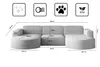 A diagram showing the dimensions of a sectional sofa. Produktbild-Vorschau