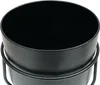 A close-up view of a black metal plant stand with a pot inside. Náhled obrázku produktu