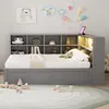 A child's bedroom with a bed, bookshelf, and decorations. Náhled obrázku produktu