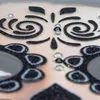 Halloween Gesichts-Tattoo "Skelett" | Schwarz Glitzer Produktbild-Vorschau 5