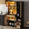 Küchenschrank Buffetschrank mit LED & Steckdosen Anrichte Produktbild-Vorschau 14