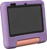 A violet tablet case with a peach handle is shown from the front. Voir les images du produit