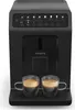 A black KRUPS Evidence automatic espresso and cappuccino machine is shown with two cups of espresso in the foreground. Voir les images du produit
