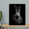 MuchoWow® - Leinwandbilder - Zebra - Schwarz - Weiß - Produktbild-Vorschau 4
