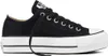 A black Converse Chuck Taylor All Star Lift Ox sneaker is shown against a white background. Voir les images du produit