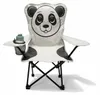 Kinder Campingstuhl Anglerstuhl Hellgrau Getränkehalter und Tasche Motiv Panda Produktbild-Vorschau