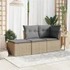 Sgabello da giardino con cuscino Beige 55x55x37 cm Poli Anteprima dell’immagine prodotto 3