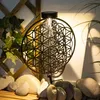 LED Solarleuchte, Lebensblume, silber-antik, rund, H 41 cm Produktbild-Vorschau 5