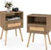 Comodino KOMFOTTEU con cassetti in rattan, comodino in Anteprima dell’immagine prodotto 1
