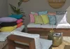 H.O.C.K. Paloma Outdoor Kissen 50x30cm floral türkis Produktbild-Vorschau 3