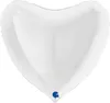 36"/Ø91cm Folienballon Uni Herz | Weiß Produktbild-Vorschau 2