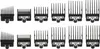 A collection of hair clipper guards arranged in two rows against a white background. Produktbild-Vorschau