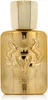 A close-up, front-facing studio shot of a gold-colored perfume bottle. Náhled obrázku produktu