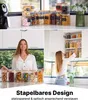A collage of images showing kitchen storage containers filled with various food items, a woman in a kitchen, and a woman organizing a pantry. Náhľad obrázku produktu