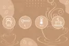 An instructional graphic showing how to make coffee, with icons for water quantity, coffee quantity, and temperature. Náhled obrázku produktu